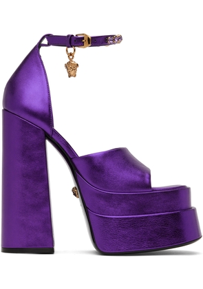 Versace Purple Medusa Aevitas Platform Heeled Sandals