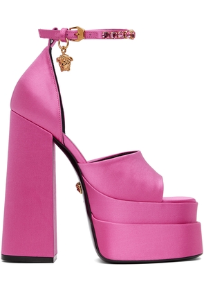 Versace Pink Medusa Aevitas Platform Heeled Sandals