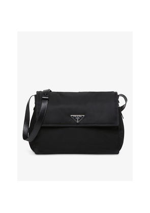 Womens Prada Brand-Plaque Small Nylon Shoulder Bag