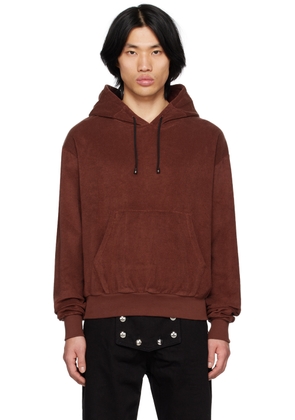 Youths in Balaclava Burgundy Embroidered Hoodie