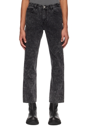 Solid Homme Black Acid Wash Jeans
