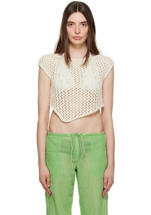 OPEN YY Off-White Asymmetric Tank Top