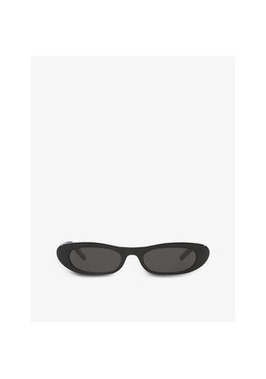 Womens Saint Laurent Sl557 Rectangular-Frame Acetate Sunglasses