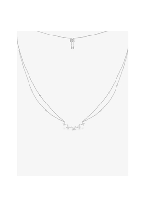 Womens Apm Monaco Butterflies Adjustable Sterling-Silver and Zirconia Necklace