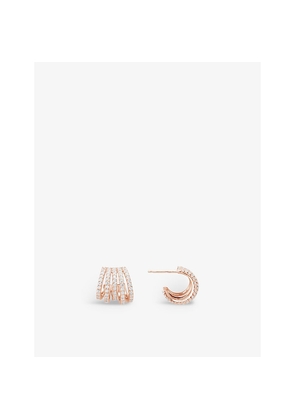 Womens Apm Monaco Five-Hoop 18ct Rose Gold-Plated Brass and Zirconia Earrings