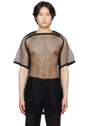 NICOLAS ANDREAS TARALIS Black Open T-Shirt