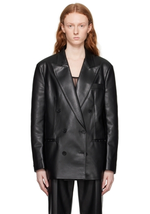Stella McCartney Black Oversized Faux-Leather Blazer
