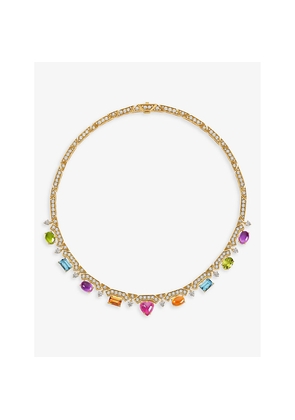 Bvlgari Allegra 18ct Yellow-Gold, 6.66ct Brilliant-Cut Diamond and Mixed-Gemstone Necklace