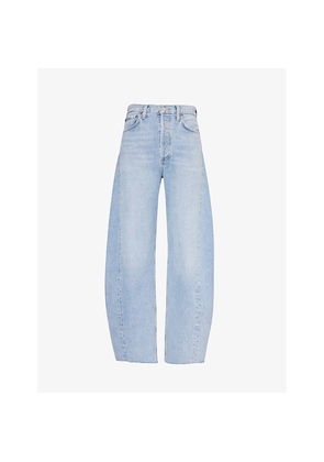 Womens Agolde Luna Faded-Wash Denim Jeans