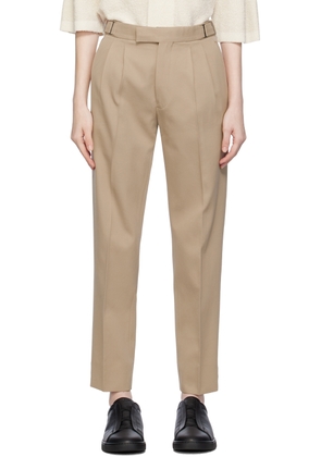 ZEGNA Beige Pleated Trousers