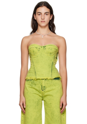Marques Almeida Green Paneled Tank Top
