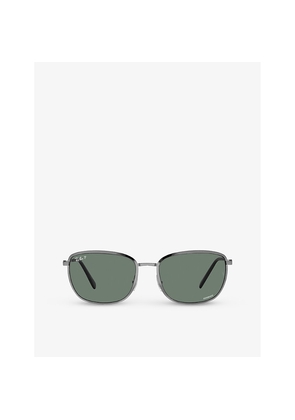 Womens Ray-Ban Rb3705 Chromance Square-Frame Metal Sunglasses
