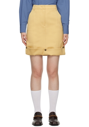 RECTO Beige Rolled Hem Midi Skirt