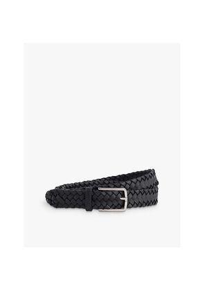 Mens Bottega Veneta Braided Brand-Debossed Leather Belt