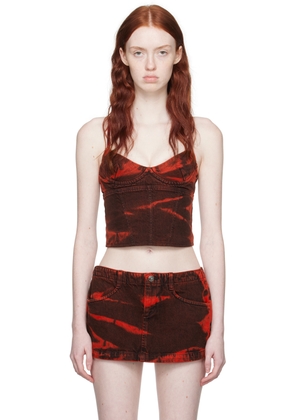 Miaou Red Kiko Denim Tank Top
