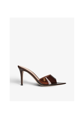 Womens Gianvito Rossi Elle Leather and PVC Heeled Mules