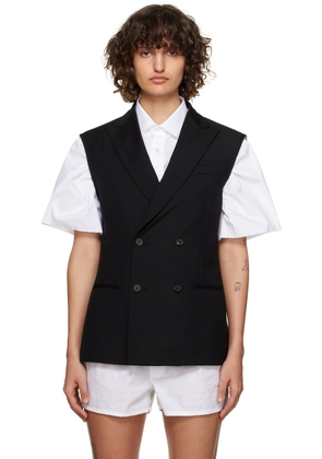 HommeGirls Black Peaked Lapel Vest