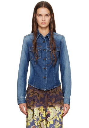 Dries Van Noten Indigo Faded Denim Shirt