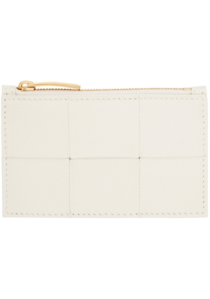 Bottega Veneta White Zipped Card Case