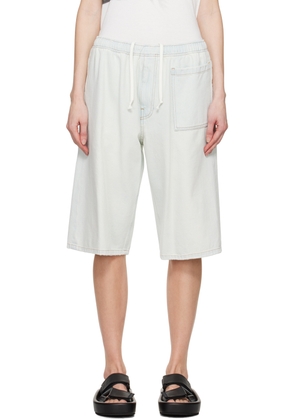 MM6 Maison Margiela Blue Bleached Denim Shorts