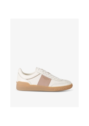 Womens Valentino Garavani Upvillage Logo-Panel Leather Low-Top Trainers