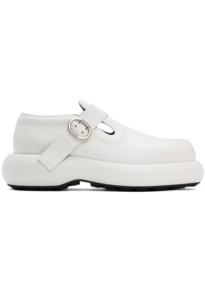 Jil Sander White Buckle Oxfords