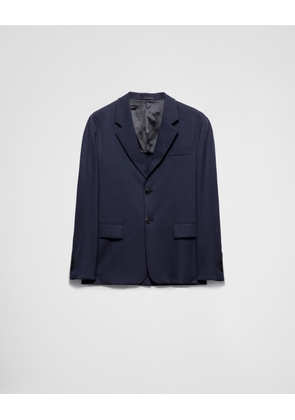 Single-breasted wool blend jacket