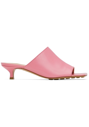 Bottega Veneta Pink Stretch Heeled Mules