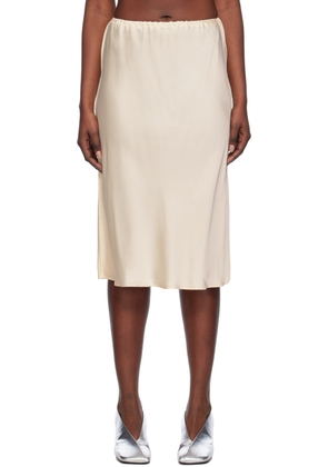 Jil Sander Beige Elasticized Midi Skirt