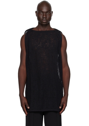 NICOLAS ANDREAS TARALIS Black Boat Neck Tank Top