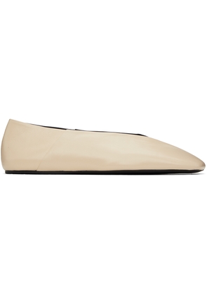 Jil Sander Off-White & Black Square Toe Ballerina Flats