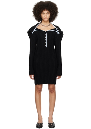 Y/Project Black Ruffle Necklace Minidress