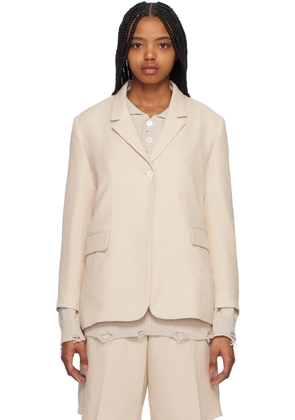 Youth Beige Oversized Blazer