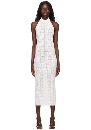Balmain White Halter Midi Dress