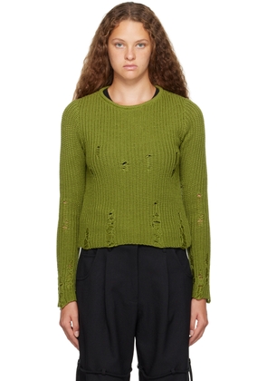 Song for the Mute Green Distressed Sweater