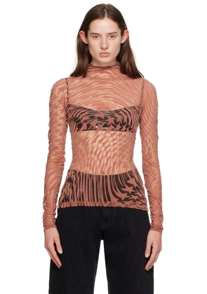 Mugler Pink Star Long Sleeve T-Shirt