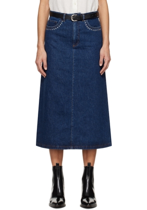A. P.C. Indigo Redwood Denim Midi Skirt