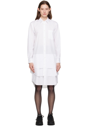 Comme des Garçons Homme Plus White Tiered Midi Dress