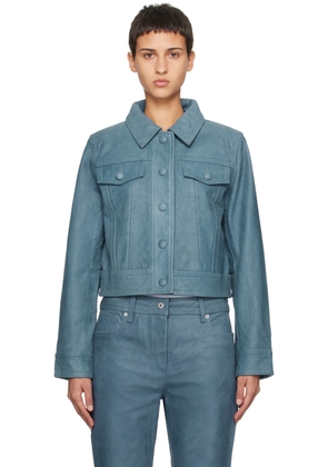 Stand Studio Blue Elleen Leather Jacket