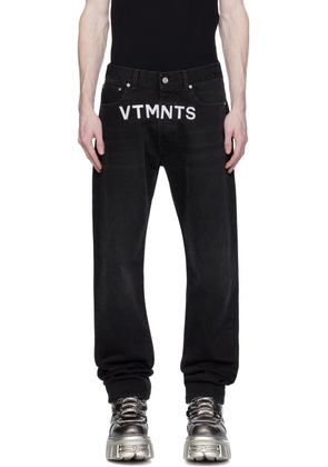 VTMNTS Black Embroidered Jeans