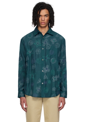Glass Cypress Green Embroidered Shirt