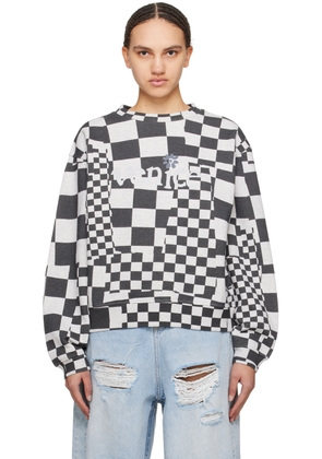 ERL Gray & Black Check Sweatshirt