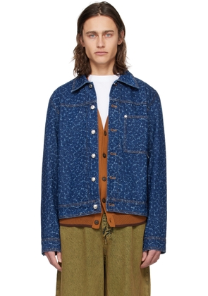 Maison Kitsuné Blue Straight Denim Jacket