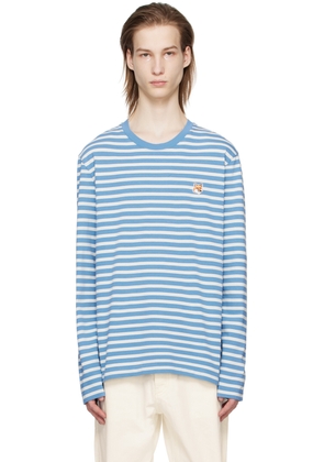 Maison Kitsuné Blue Bold Fox Head Long Sleeve T-Shirt