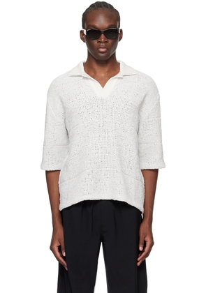 SUNNEI Gray Open Spread Collar Polo