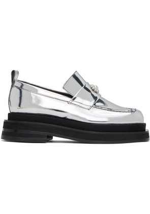 Simone Rocha Silver Heart Toe Platform Loafers