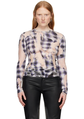 Y/Project Gray & Purple Check Long Sleeve T-Shirt