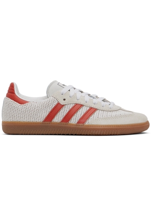adidas Originals Off-White & Orange Samba OG Sneakers