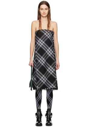 Burberry Black & White Check Midi Dress