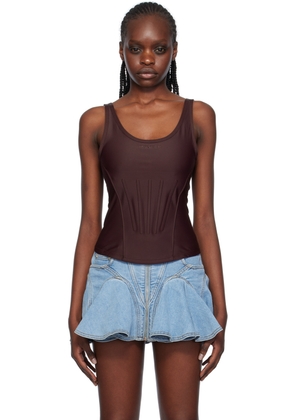 Mugler Burgundy Corseted Tank Top